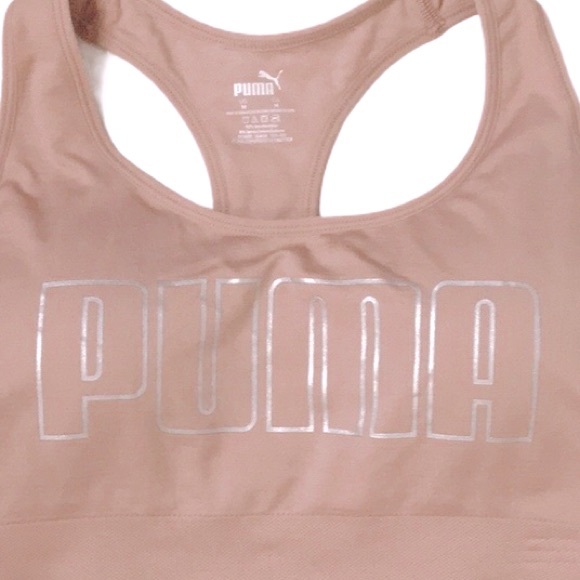NWT PUMA Natural Seamless Graphic Logo Sports Bra - Picture 7 of 7